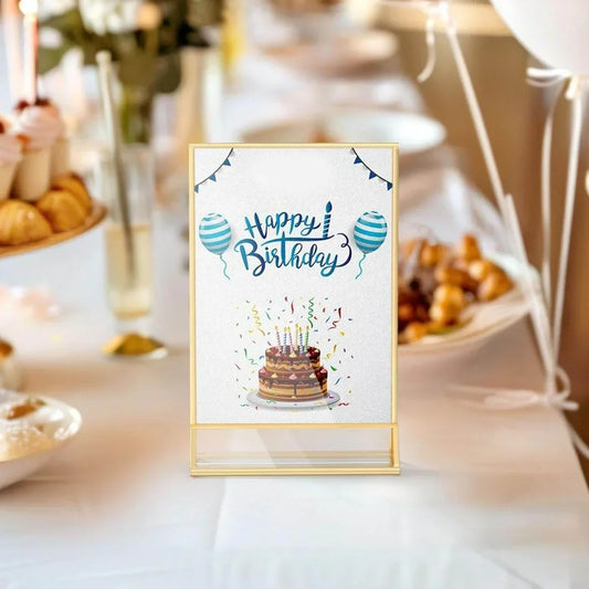 5×7" Gold Wedding Sign holder Vertical – 6 Pack - NIUBEE