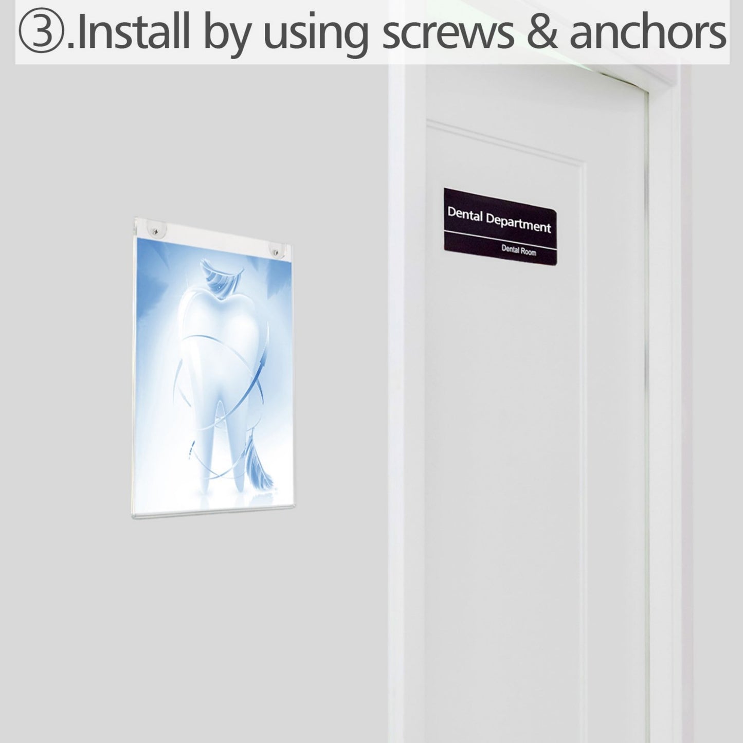 4×6" Wall-Mounted Sign Holder Vertical – 6 Pack