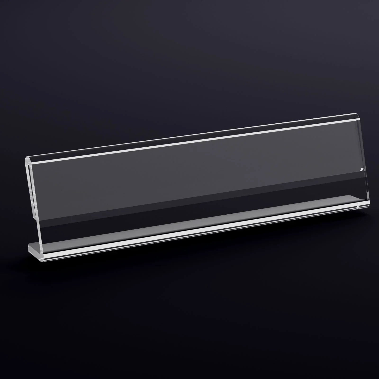 2×8" Acrylic L-Stand Horizontal Sign Holder – 12 Pack - NIUBEE