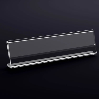 2×8" Acrylic L-Stand Horizontal Sign Holder – 12 Pack - NIUBEE