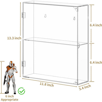2-Compartment Acrylic Display Case - NIUBEE
