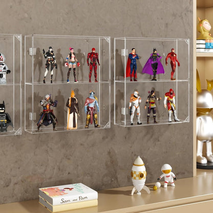 2-Compartment Acrylic Display Case - NIUBEE