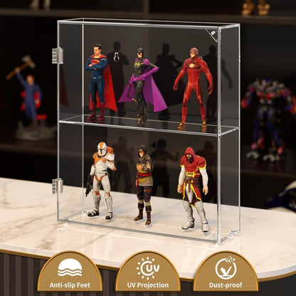 2-Compartment Acrylic Display Case - NIUBEE