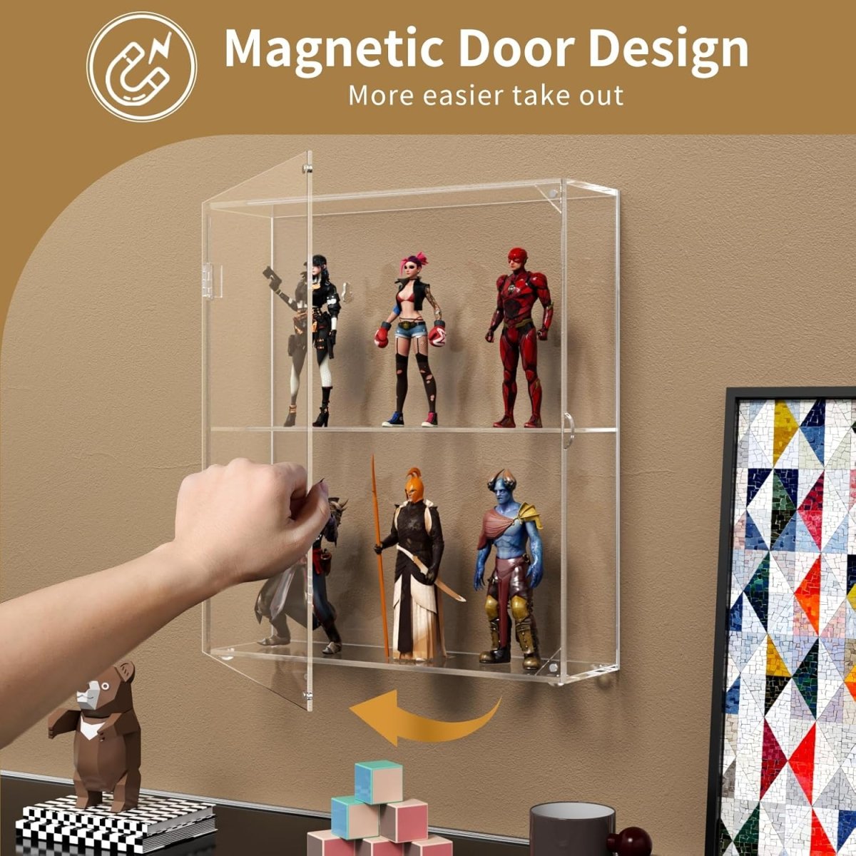 2-Compartment Acrylic Display Case - NIUBEE