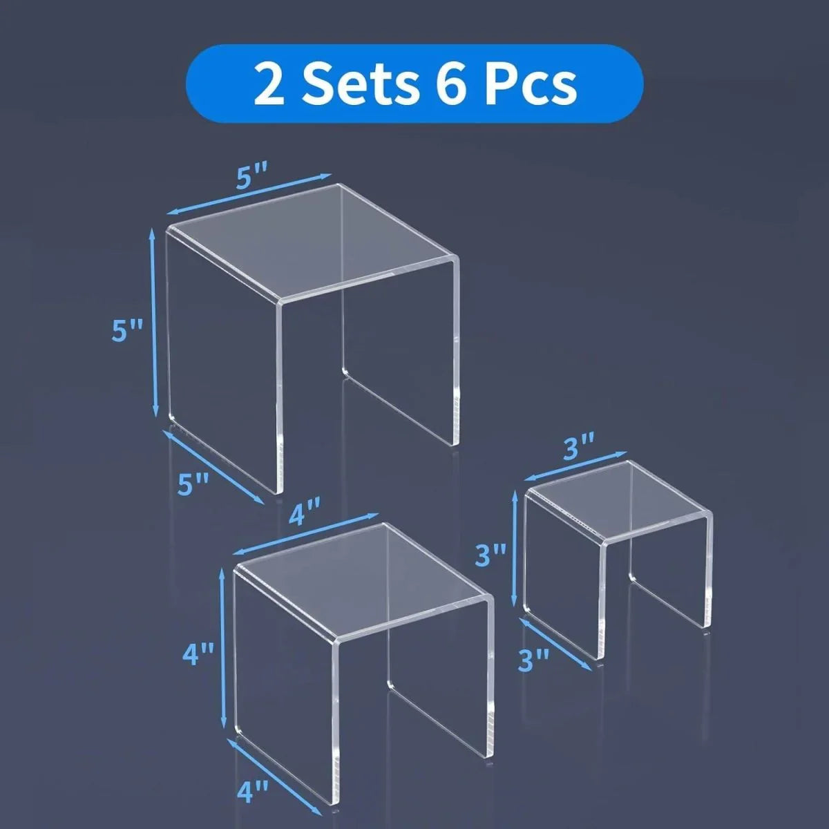3×4×5" Acrylic N-Shaped Display Stand – 2 Pack - NIUBEE