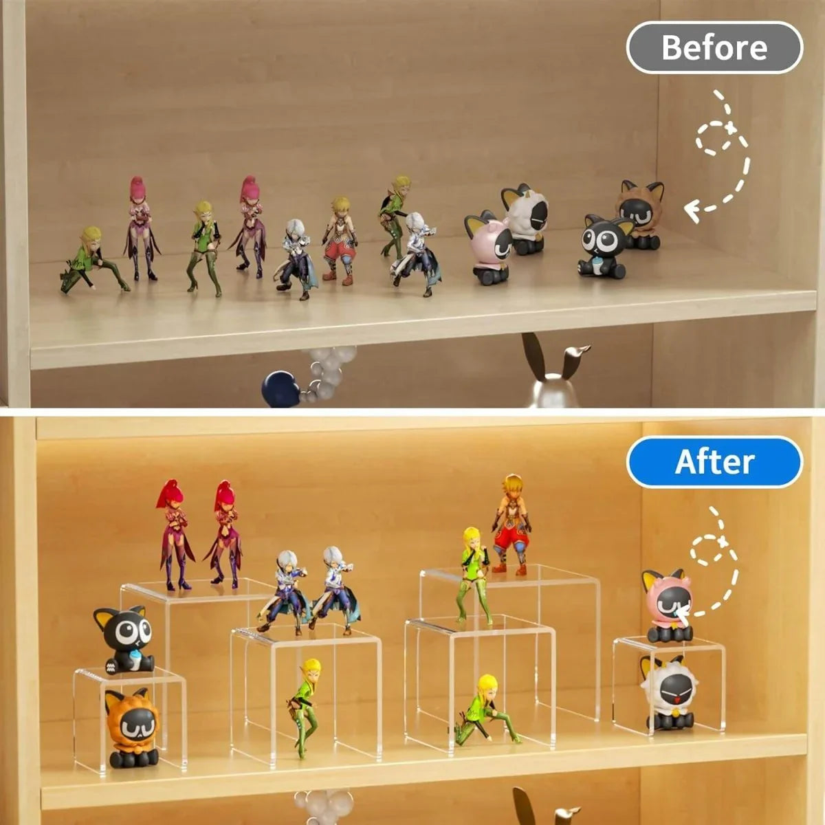 3×4×5" Acrylic N-Shaped Display Stand – 2 Pack - NIUBEE