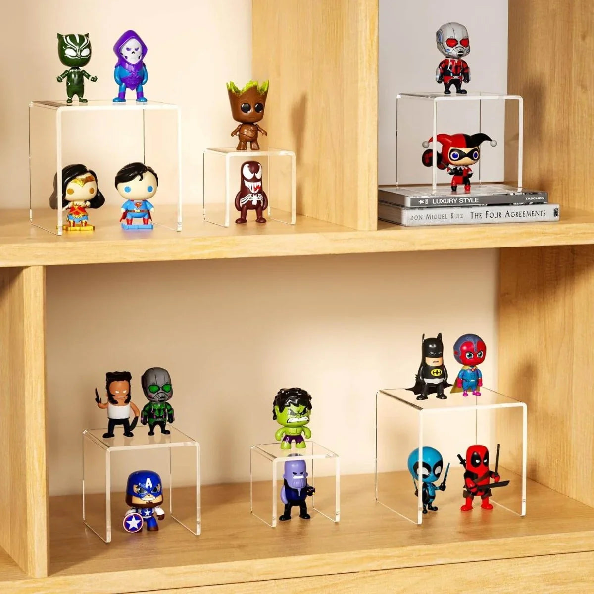 3×4×5" Acrylic N-Shaped Display Stand – 2 Pack - NIUBEE