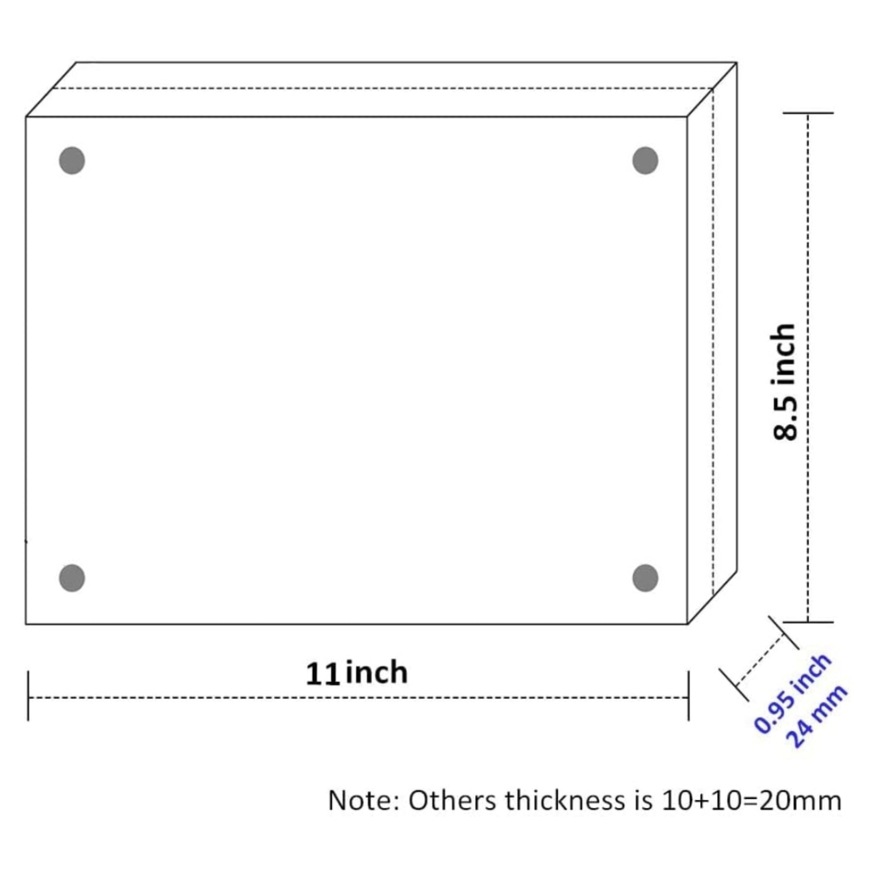 8.5×11" Thick Square Acrylic Photo Frame - NIUBEE