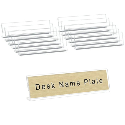 2×8" Acrylic L-Stand Horizontal Sign Holder – 12 Pack - NIUBEE
