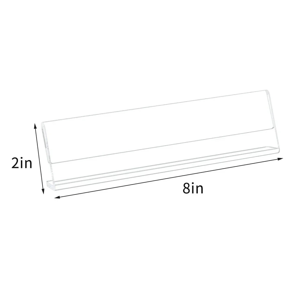 2×8" Acrylic L-Stand Horizontal Sign Holder – 12 Pack - NIUBEE