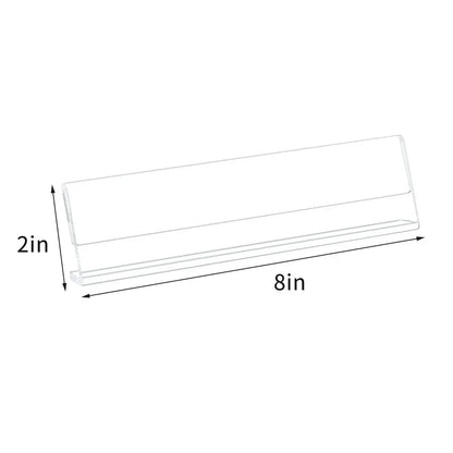 2×8" Acrylic L-Stand Horizontal Sign Holder – 12 Pack - NIUBEE