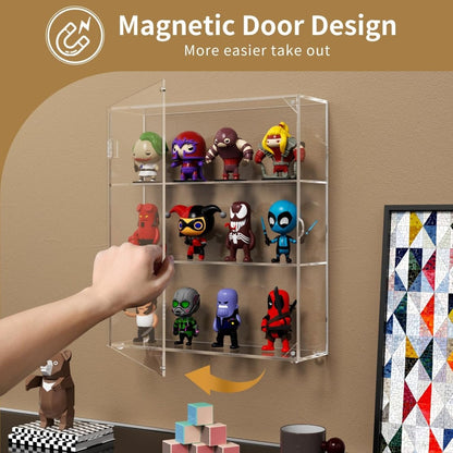 3-Compartment Acrylic Display Case - NIUBEE