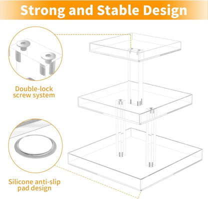 3-Tier Acrylic Perfume Organizer - NIUBEE
