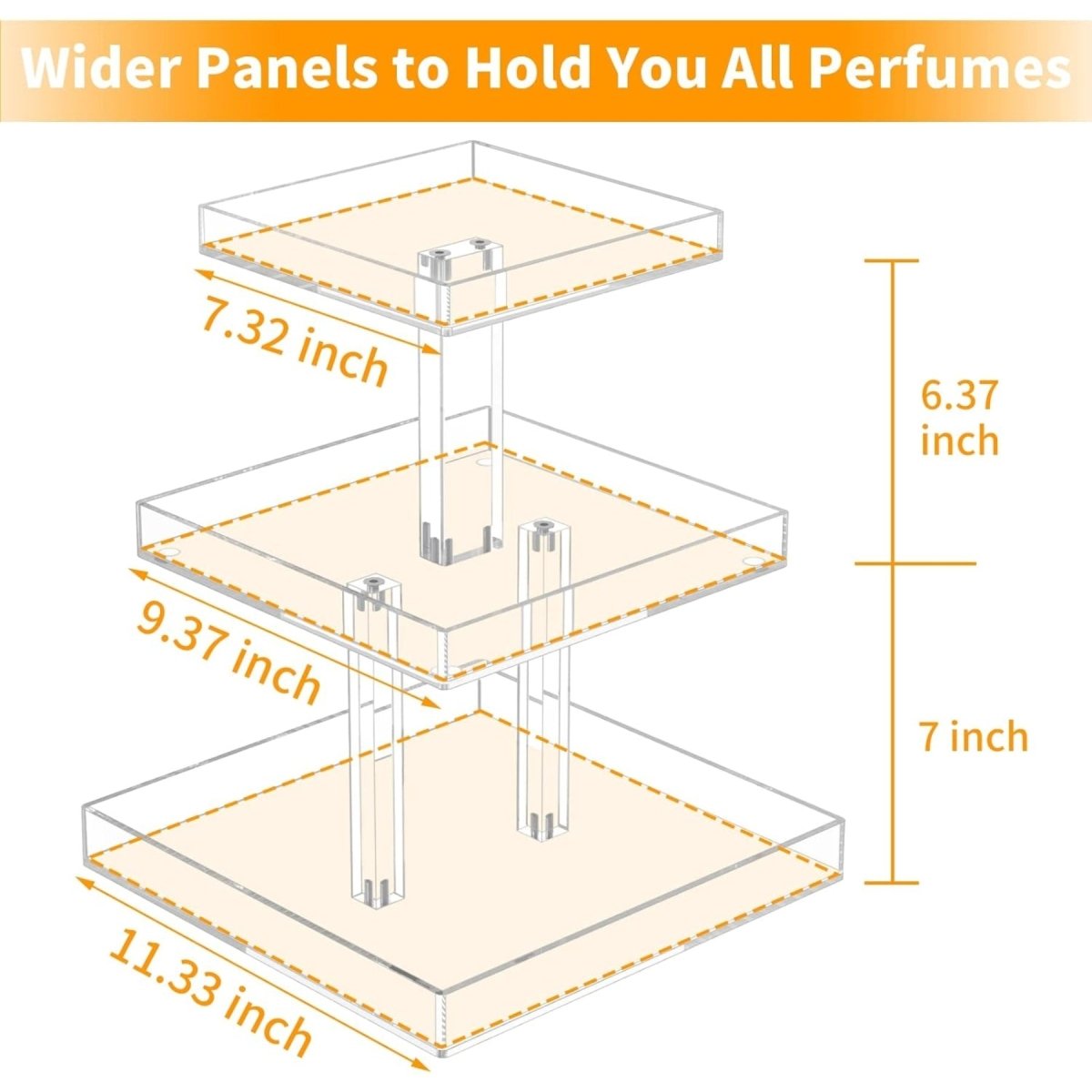 3-Tier Acrylic Perfume Organizer - NIUBEE