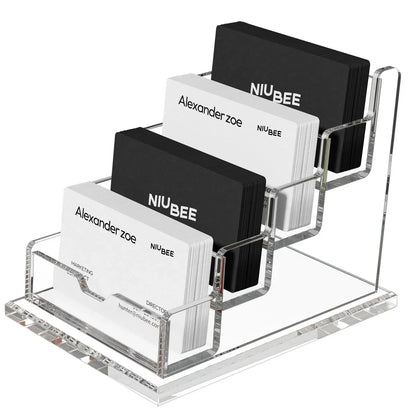 4-Tier Acrylic Business Card Holder - NIUBEE