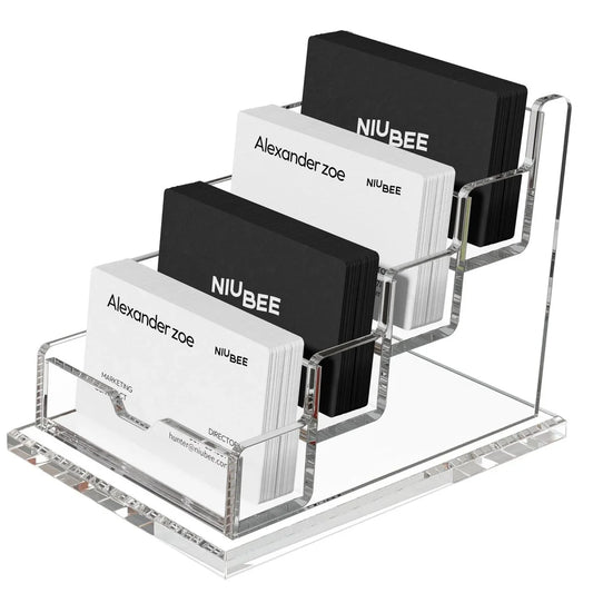 4-Tier Acrylic Business Card Holder - NIUBEE