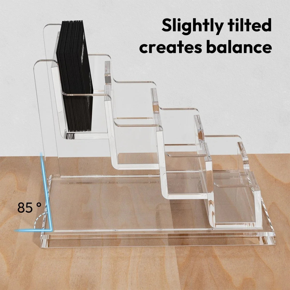 4-Tier Acrylic Business Card Holder - NIUBEE