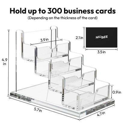 4-Tier Acrylic Business Card Holder - NIUBEE