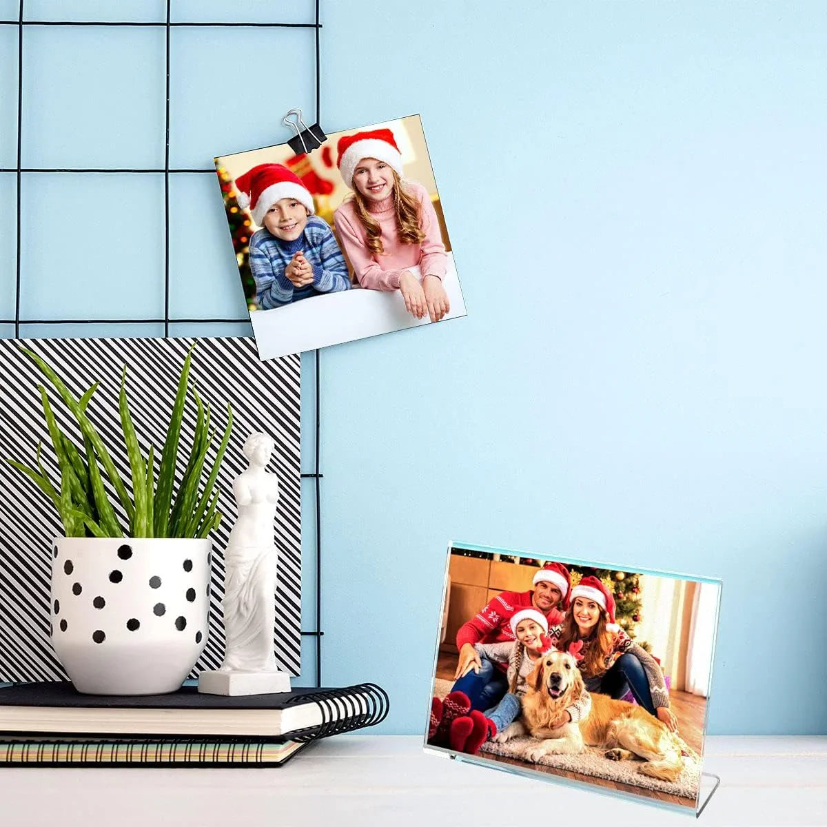4×6" Acrylic L-Stand Horizontal Sign Holder – 6 Pack - NIUBEE