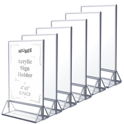 4×6" Silver Silk-Printed Label Sign – 6 Pack - NIUBEE