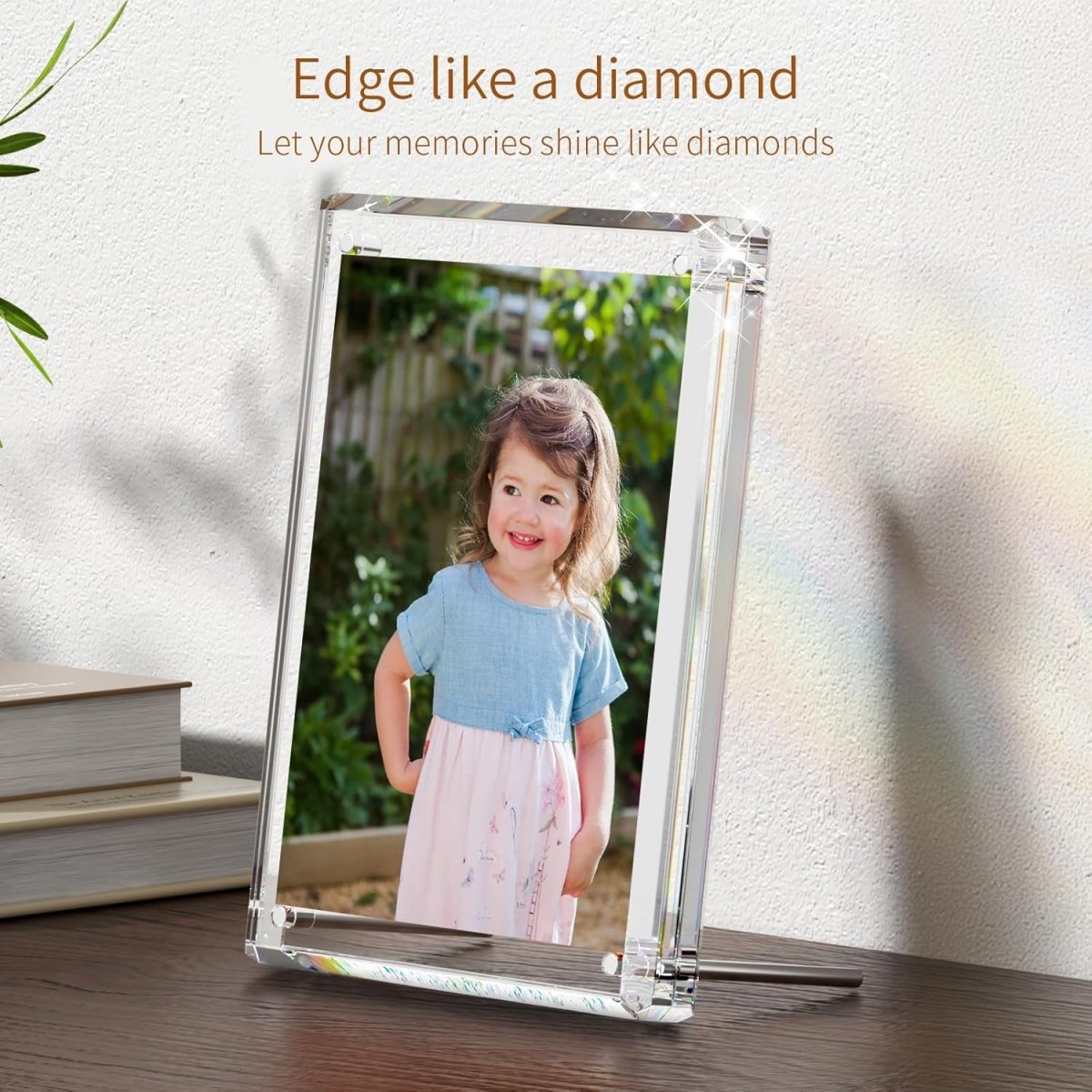 5×7" Diamond-Edge Acrylic Photo Frame - NIUBEE