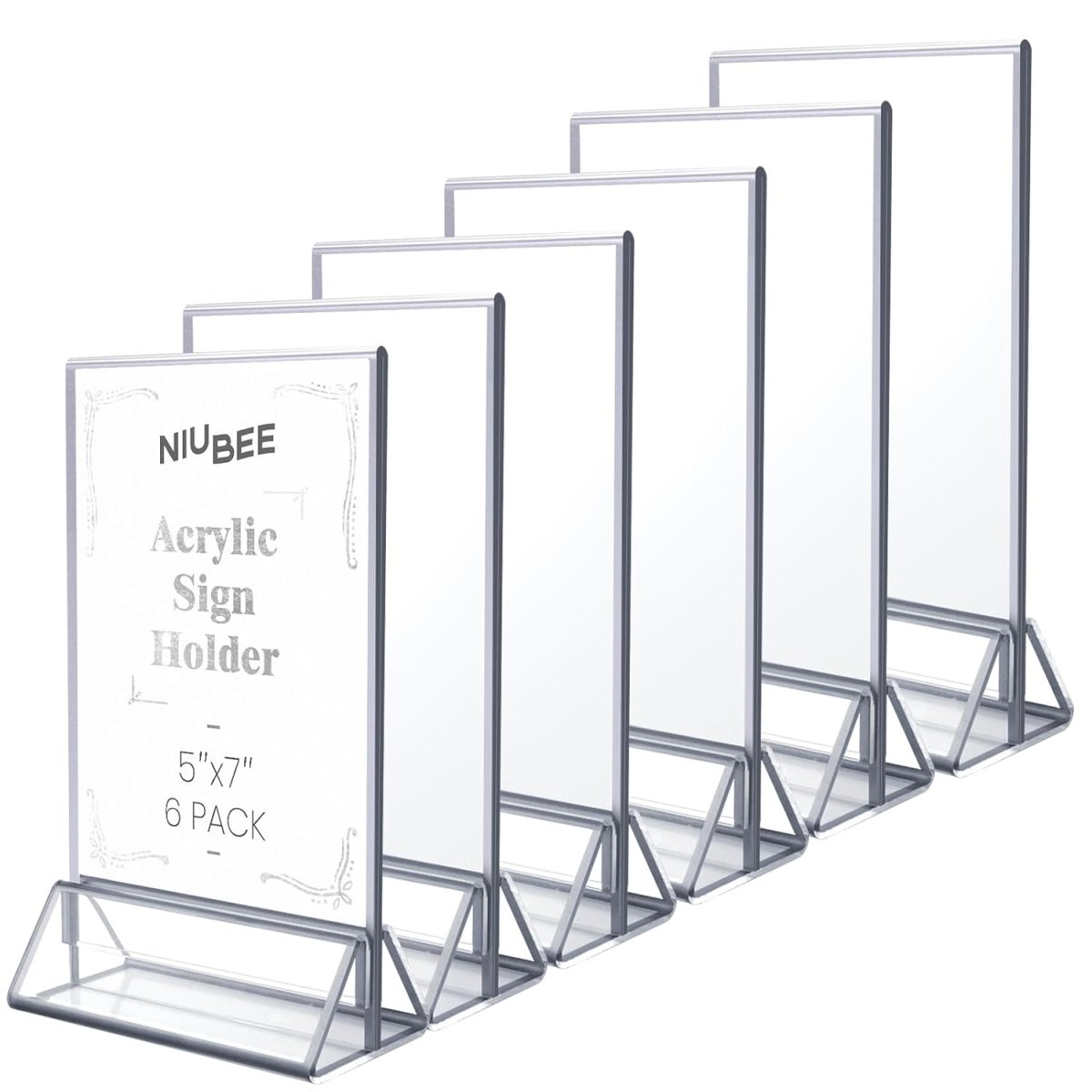 5×7" Silver Silk-Printed Label Sign – 6 Pack - NIUBEE