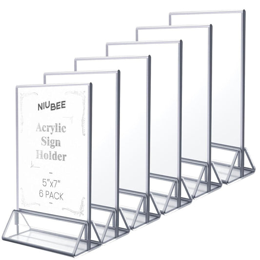 5×7" Silver Silk-Printed Label Sign – 6 Pack - NIUBEE