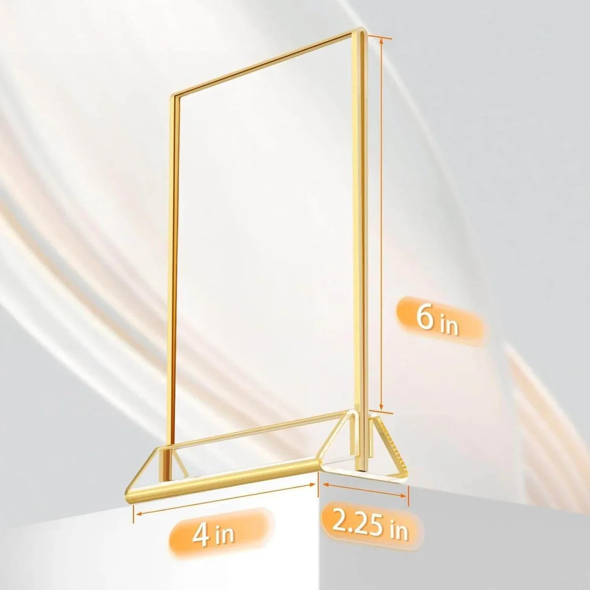 4×6" Gold Wedding Sign holder Vertical – 6 Pack - NIUBEE