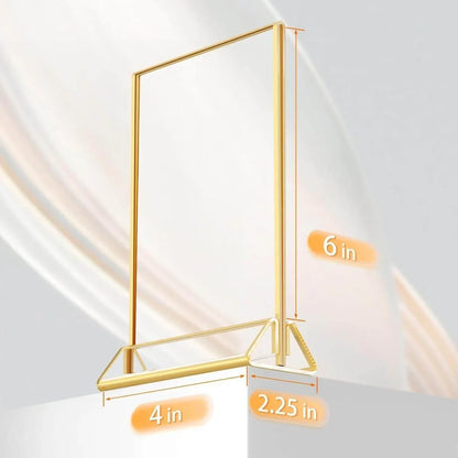 4×6" Gold Wedding Sign holder Vertical – 6 Pack - NIUBEE