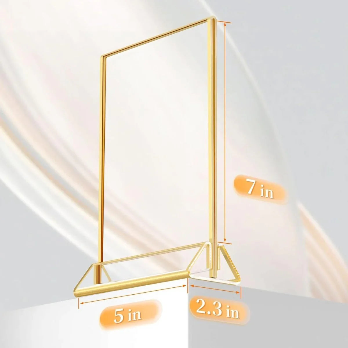 5×7" Gold Wedding Sign holder Vertical – 6 Pack - NIUBEE
