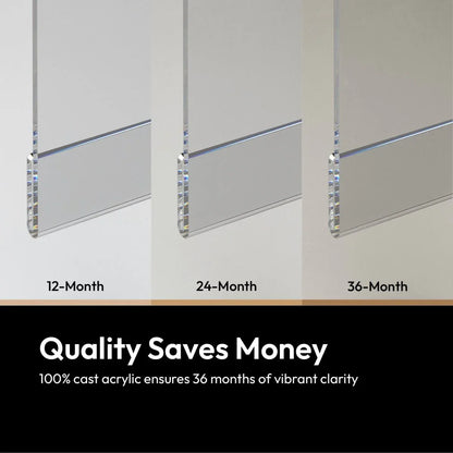 8.5×11" Adhesive Acrylic Sign Holder Vertical – 6 Pack - NIUBEE