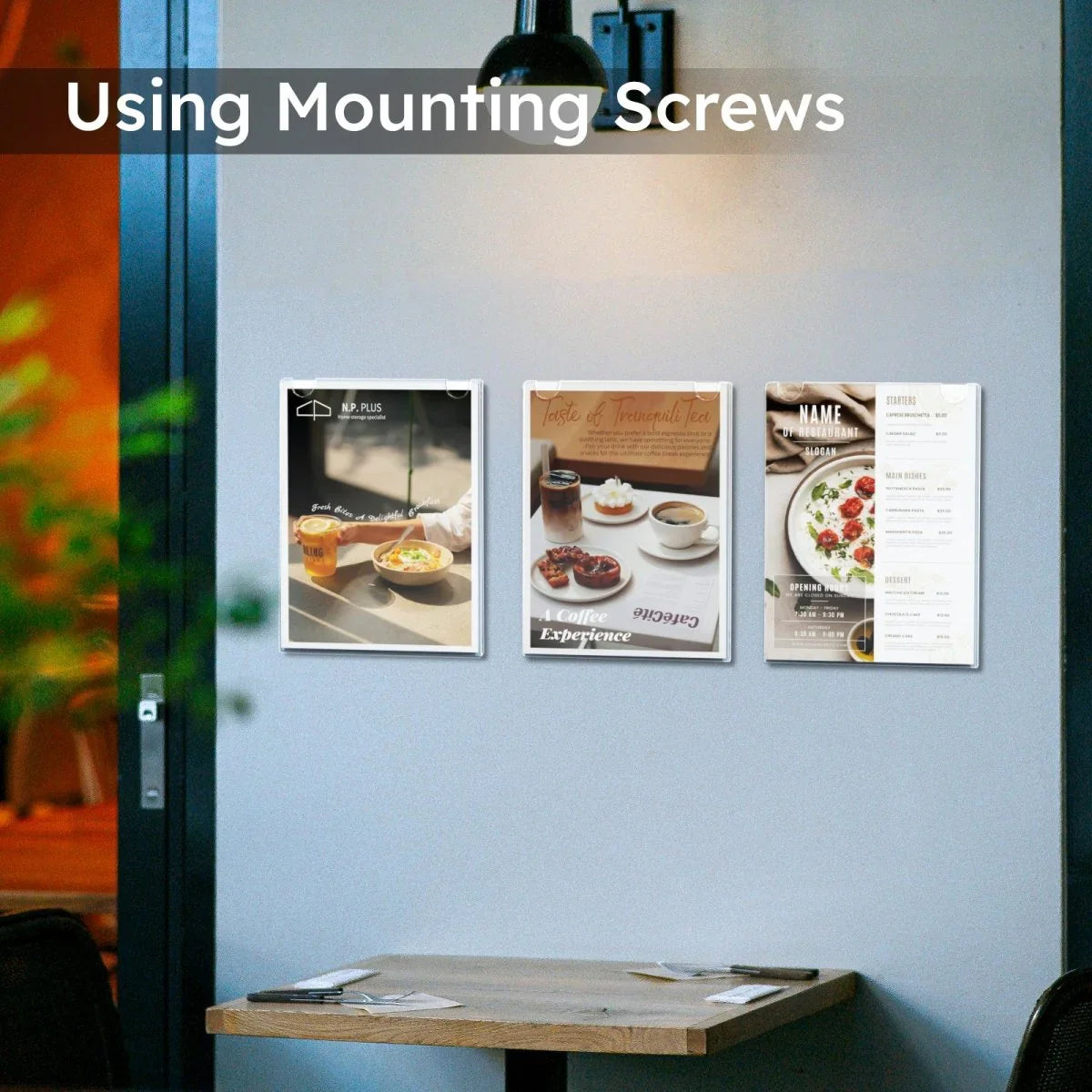 8.5×11" Wall-Mounted Sign Holder Vertical – 6 Pack - NIUBEE