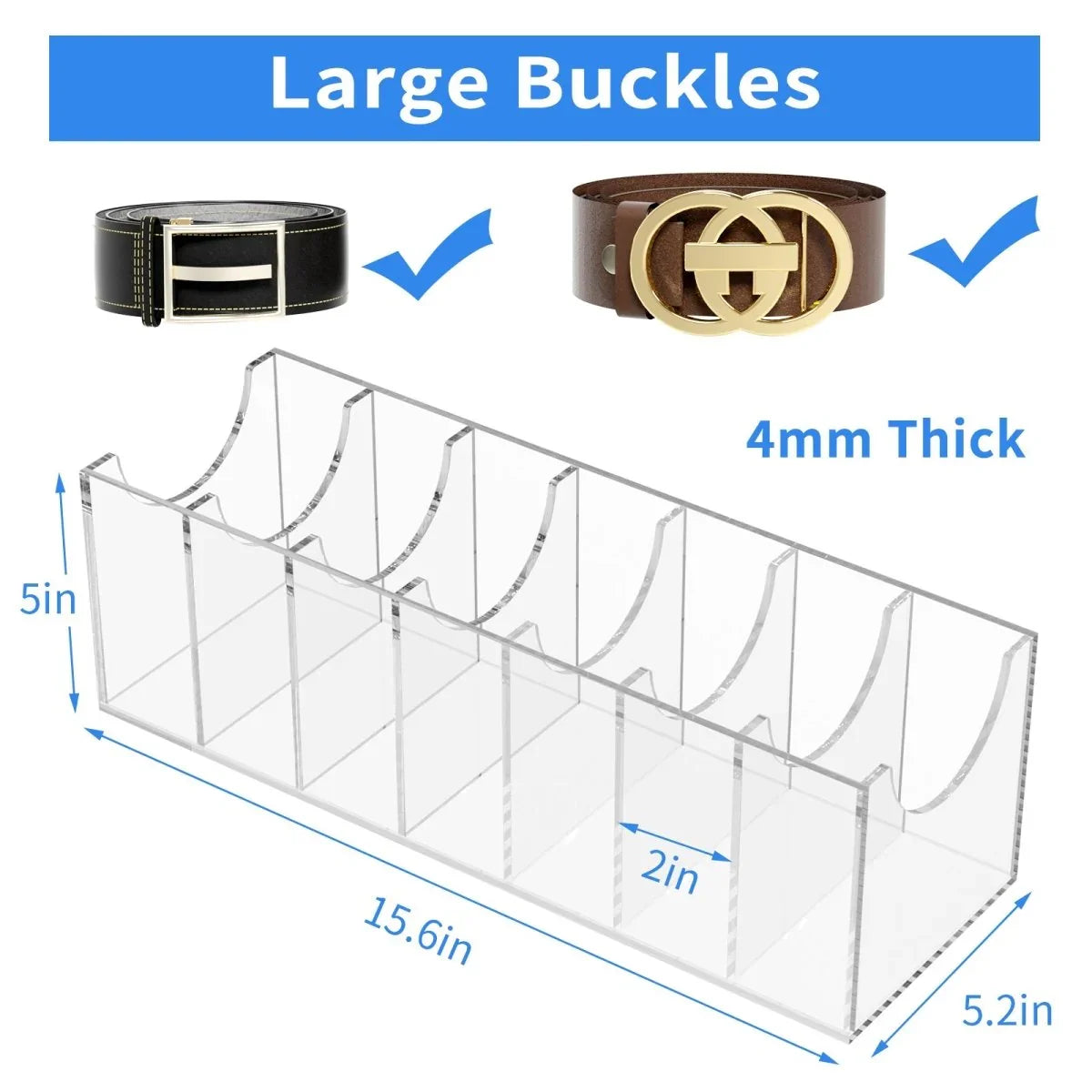 7-Slot Acrylic Belt Organizer - NIUBEE