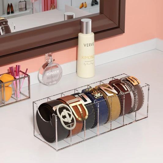7-Slot Acrylic Belt Organizer - NIUBEE