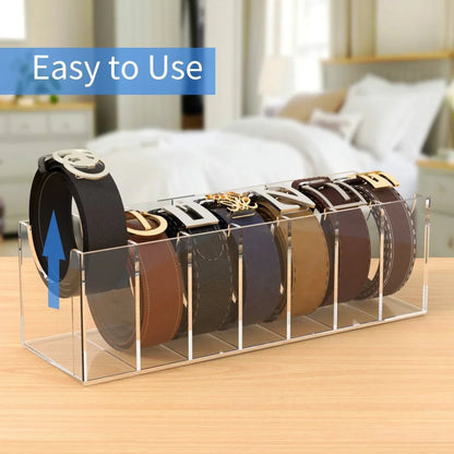 7-Slot Acrylic Belt Organizer - NIUBEE