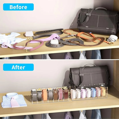 7-Slot Acrylic Belt Organizer - NIUBEE