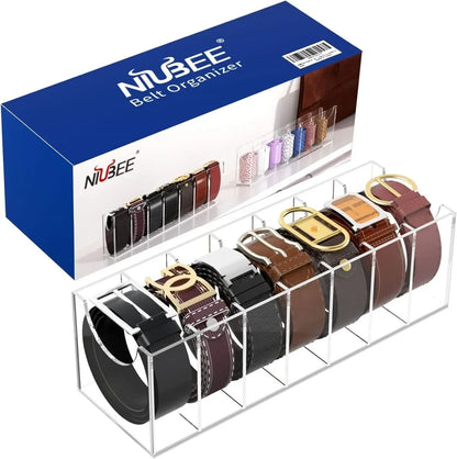 7-Slot Acrylic Belt Organizer - NIUBEE