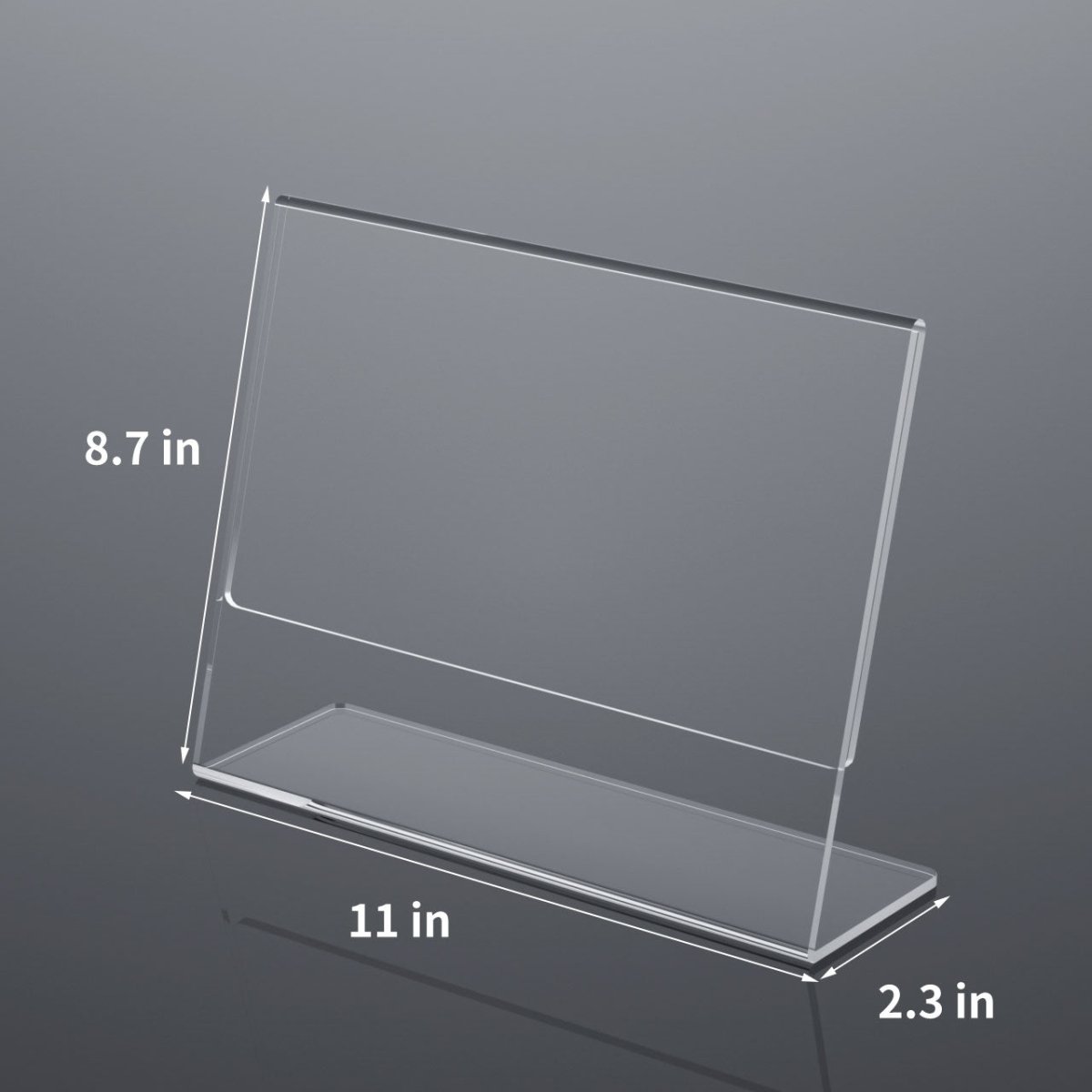 8.5×11" Acrylic L-Stand Horizontal Sign Holder – 3 Pack - NIUBEE
