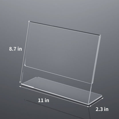 8.5×11" Acrylic L-Stand Horizontal Sign Holder – 3 Pack - NIUBEE