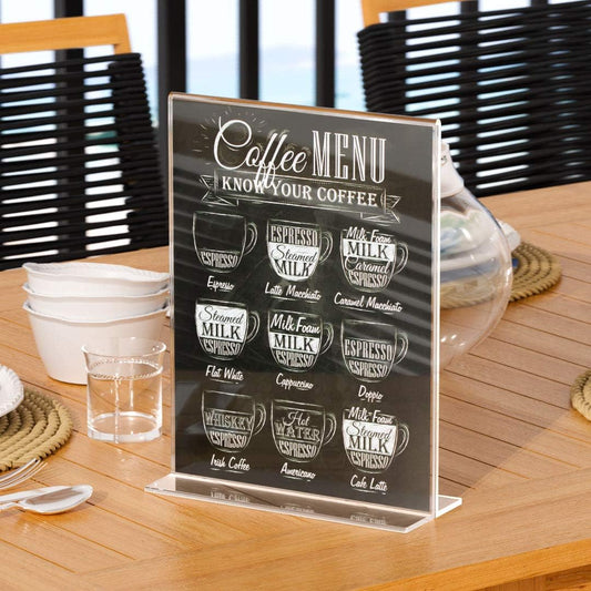 8.5×11" Acrylic T-Stand Vertical Sign Holder – 3 Pack - NIUBEE