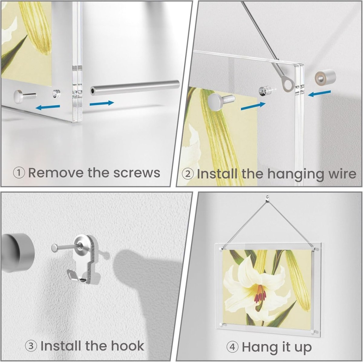 A4 Acrylic Display Photo Frame-Fits 8.5x11" Letter Size - NIUBEE