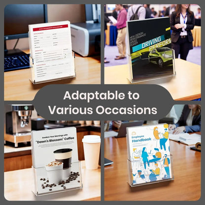 8.5" Single-Tier Acrylic Brochure Holder – 2 Pack - NIUBEE