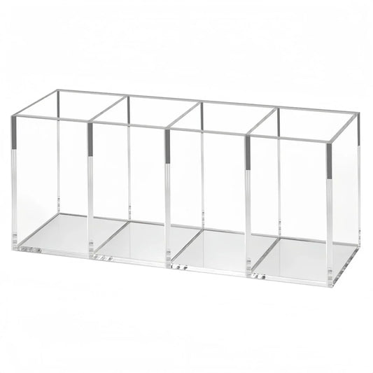 4-Slot Clear Acrylic Pen Holder - NIUBEE
