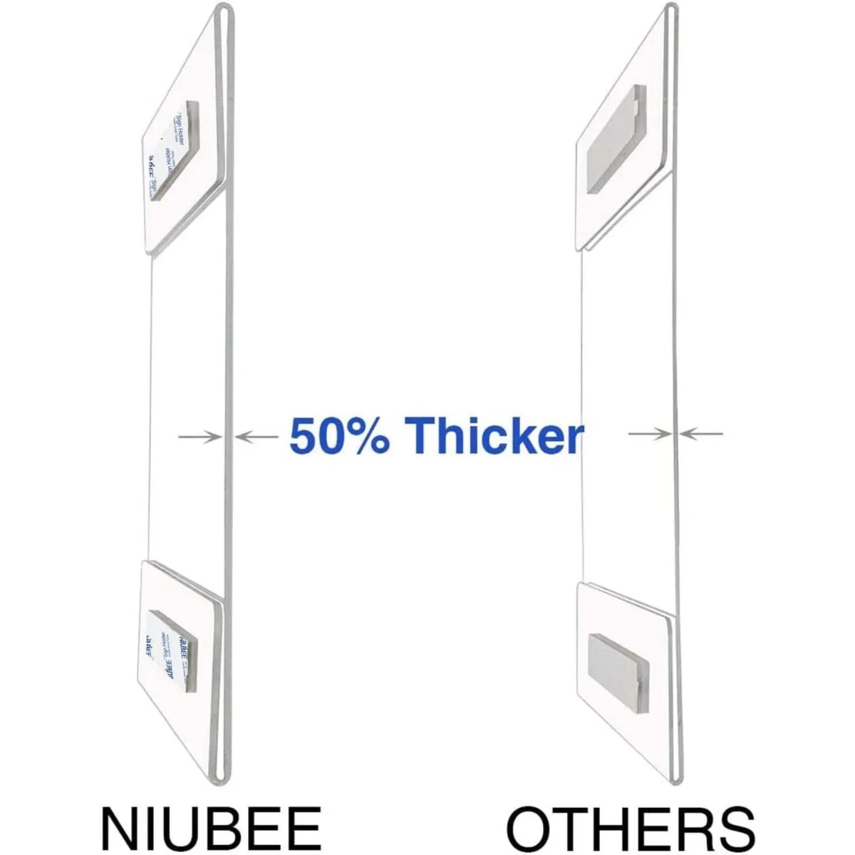 8.5×11" Adhesive Acrylic Sign Holder Horizontal – 6 Pack - NIUBEE