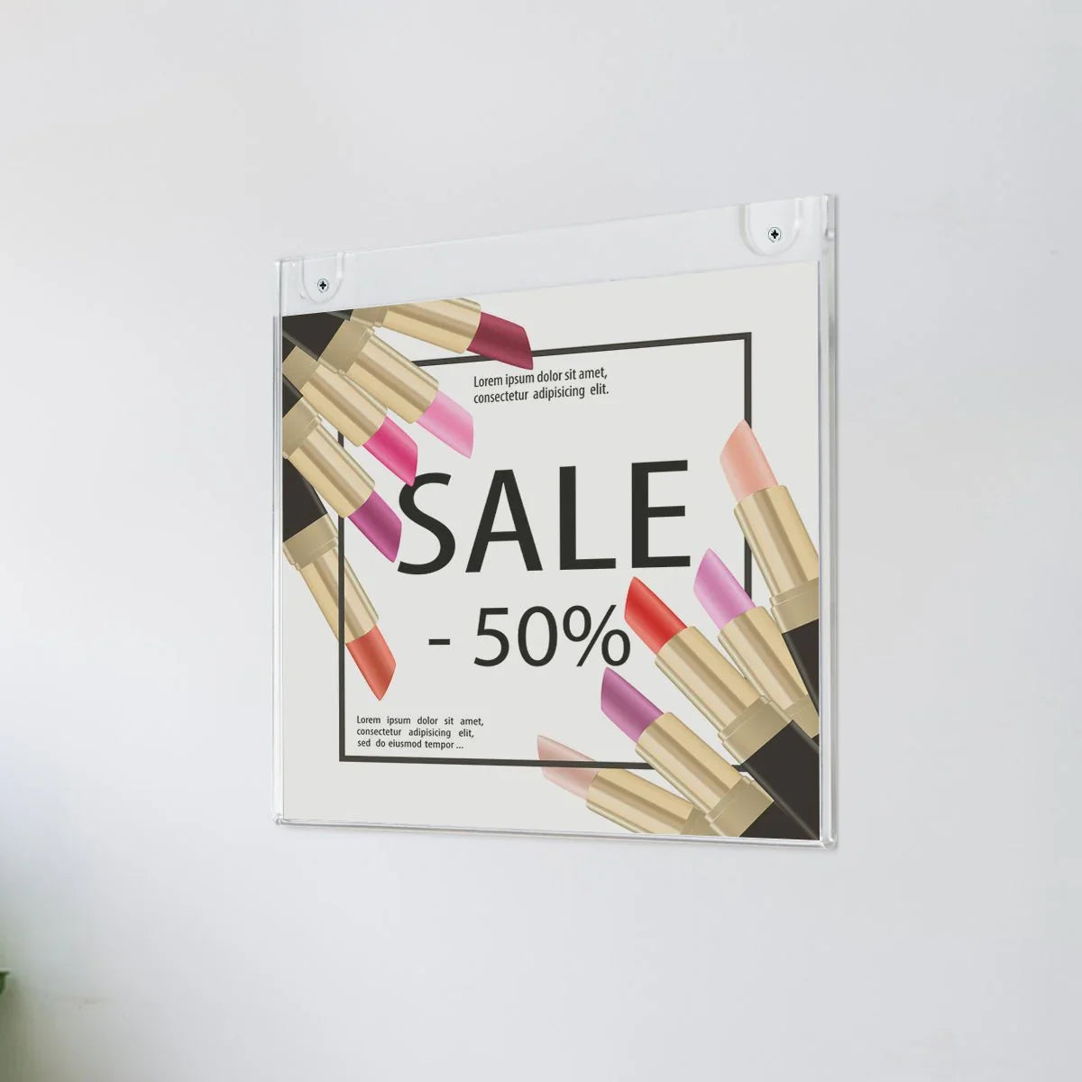 8.5×11" Wall-mounted Sign Holder Horizontal – 6 Pack - NIUBEE
