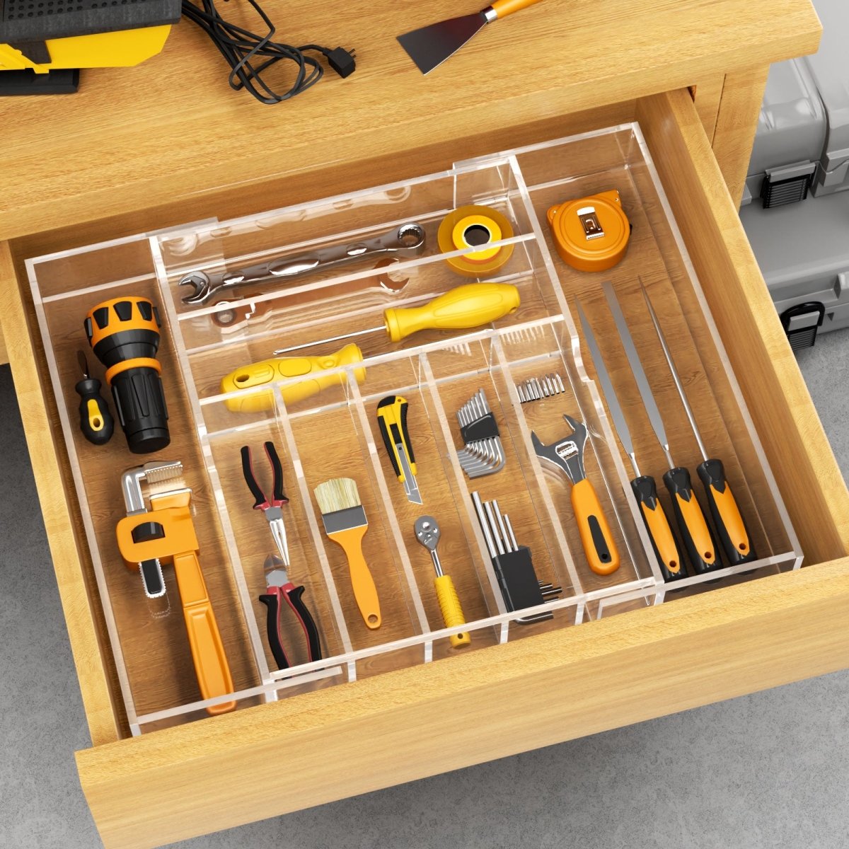 Clear Acrylic Utensil Organizer - NIUBEE