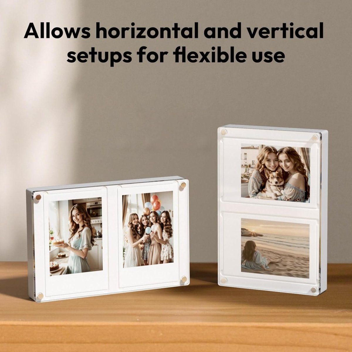 Double Magnetic Modular Frame Fits Instax Mini, 2-Pack - NIUBEE