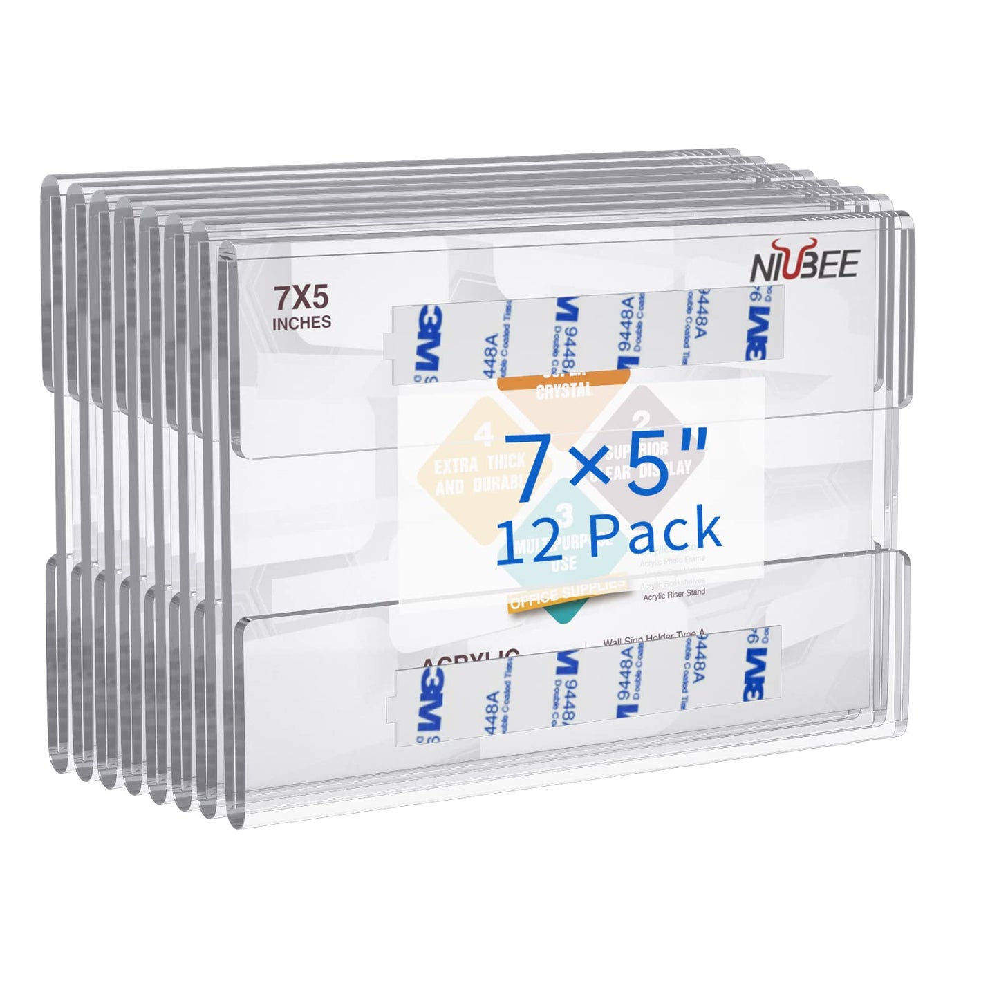 5×7" Adhesive Acrylic Sign Holder Horizontal