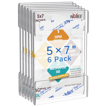 5×7" Adhesive Acrylic Sign Holder Vertical