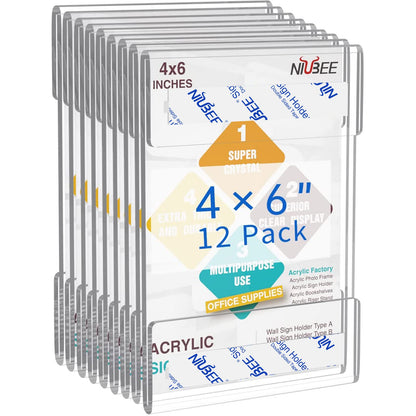 4×6" Adhesive Acrylic Sign Holder Vertical